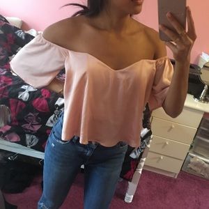 Off the shoulder silky top